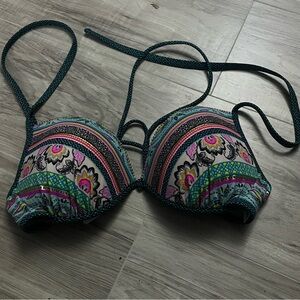 Shade and Shore Colorful Boho padded Bikini top 34D